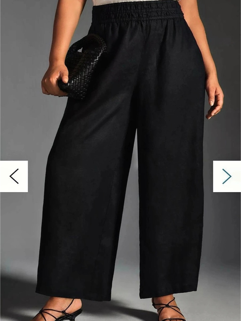Anthropologie Somerset Pull-On Black Wide Leg Linen Pants